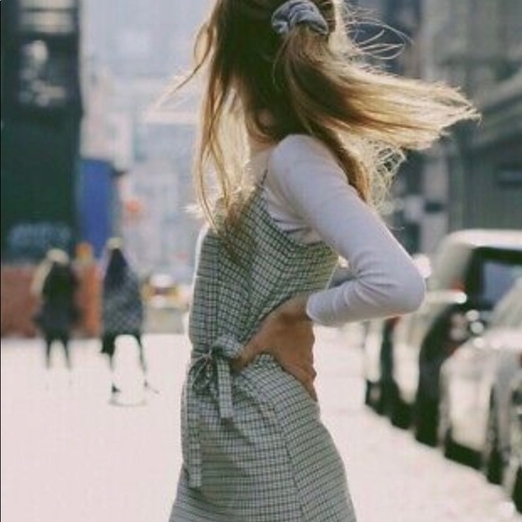 brandy melville green plaid dress Brandy Melville dark green plaid dress